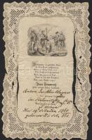 1860 Papír-csipkekeretes réznyomású szentkép