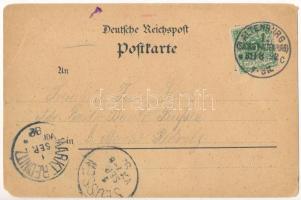 1892 (Vorläufer) Altenburg, Gruss von der Insel, grosser Teich. Hauenstein u. Nestler Art Nouveau, f...