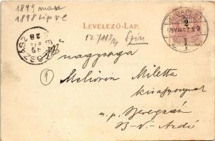 1899 (Vorläufer) Budapest V. Látkép madártávlatból (ázott / wet damage)