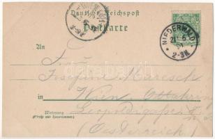 1894 (Vorläufer) Rüdesheim am Rhein, National-Denkmal auf dem Niederwald, Burg Ehrenfels, Fest steht...