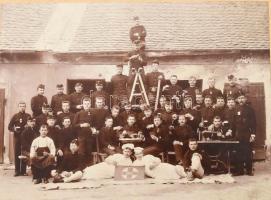 1900 Nagyszombat (Trnava), "Szolgálati időm emléke - Kelemen Makárius", katonai csoportkép...