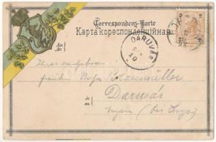 1898 (Vorläufer) Lviv, Lwów, Lemberg; churches, Ukrainian flag and coat of arms on the backside. Art...