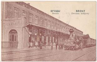 1915 Brody, Dworzec kolejowy / Bahnhof / railway station, train, locomotive