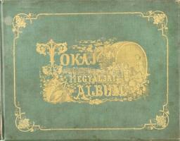 Tokaj-hegyaljai album. Kiadja a Tokaj-hegyaljai Bormívelő Egyesület és elnöke báró Vay Miklós. Szerk.: Dr. Szabó József - Török István. Pest, 1867. Emich. 1t. (kőnyomatú díszcímlap)+(6)+185+(2)p.+21t. (hártyapapírral védett kőnyomatok)+1 kihajt. térkép Négynyelvű címlappal és szöveggel. A kiadó Bormívelő Egyesület célja a borvidék megismertetése volt itthon és külföldön is, ezért négynyelvű (magyar-német-francia-angol) szöveggel adták ki az albumot. A kötet szerkesztői Szabó József egyetemi tanár és Török István helyi földbirtokos. A könyv tíz fejezetből áll, köztük földrajzi, földtani és a lakosságról szóló is olvasható benne. Emellett a jövőbeni vásárlókat meg kívánja ismertetni a terület bortermő képességével, minőségével, a tárolási és szállítási lehetőségekkel is. A vidék földtani és szőlőművelési térképét Szabó József készítette. A kötet a borvidék legrészletesebb tudományos igényű leírását adja. Keleti Gusztáv gyönyörű kőnyomatai pedig az egyik legszebb magyar díszalbummá emelik. Korabeli vászonkötésben. Foltos, gerincen kis sérülés, foltos metszetlapokkal.