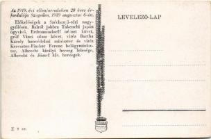 1939 Szeged, Az 1919. évi ellenforradalom 20 éves évfordulója augusztus 6-án. Előkelőségek a Széchen...