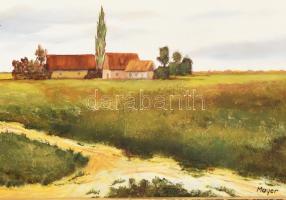 id. Radnai Mayer József (?-): Alföld. Olaj, farost, jelzett. Dekoratív fakeretben. 30×40 cm