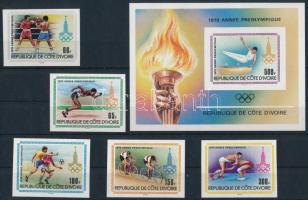 1979 Nyári olimpia vágott sor + vágott blokk Mi 614-618 + Mi 15