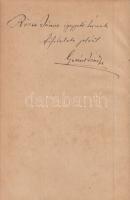 Gellért Jenő: Vörösmarty Mihály élete és költészete. (Dedikált.) Budapest, (1901). Lampel Róbert (Wodianer F. ás Fiai) (ny.) 1 t. (hártyapapírral védett címkép) + 141 + [3] p. Első kiadás. Dedikált: ,,Röser János igazgató úrnak tisztelete jeléül Gellért Jenő". Részlet az előszóból: ,,Könyvem közrebocsájtását csupán a cél indokolhatja, melyet szolgálni kíván. Célom pedig az, hogy előkészítsem olvasóimat arra, hogy Gyulai Pál klasszikus munkáját - mely olvasójáról fölteszi Vörösmarty műveinek ismeretét - haszonnal olvashassák és élvezhessék. Különösen a tanuló ifjúságnak akarok szolgálatot tenni. Ez okból kiváló súlyt fektettem az egyes művek tartalmának részletes közlésére." - A művek tartalmi kivonatolása a korszak irodalomtörténeti munkáinak jellemző, praktikus, diákok által kedvelt eljárása; a munkának egy évvel később bővített kiadása is megjelent. Poss.: Röser János. [Röser János (1844-1918) könyvvitel- és számtan-tanár, a Röser-féle nyilvános gimnázium, polgári és felsőkereskedelmi iskola (Budapest, VI., Aradi utca 8-10.) igazgatója.] Aranyozott, vaknyomásos korabeli egészvászon kötésben (Müller Gy., Budapest). Jó példány.