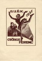 1941 Újévi üdvözlőkártya rajta fényképész és balerina, szignós