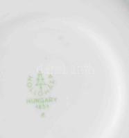 Hollóházi lila virágmintás kávés készlet. Jelzett, minimális kopottsággal, teljes