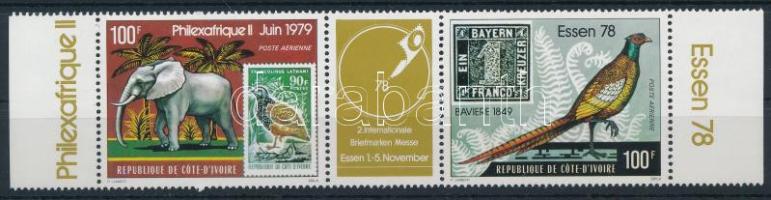 Essen International Stamp Fair stripe of 3, Esseni Nemzetközi Bélyegvásár hármascsík