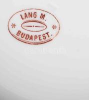 Láng M. Budapest antik talpas kínáló. Jelzett, minimális kopottsággal, d: 27,5 cm, m: 9 cm