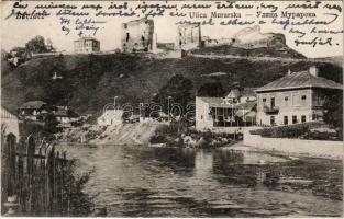 1915 Buchach, Bucsacs, Buczacz; Ulica Murarska / street, castle ruins + "K.u.K. Infanterieregiment Erzherzog Friedrich No. 59." (EK)