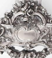 Tükör Asztali. Ezüst (Ag) Sterling. Gazdagon díszített figurális díszítésekkel. Jelzett,. 20x31 cm
