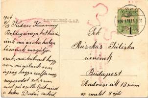 1906 Tulipánt a magyarnak... Hazafias propaganda magyar szalaggal / Hungarian patriotic propaganda, ...