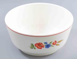 4 darabos magyar porcelán tétel: sérült Zsolnay tejfölös bögre, Gránit tálca, köretes tál, kancsó.