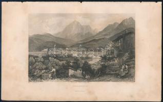 Innsbruck látképe, acélmetszet, papír, jelzett a metszeten (Barbarini, Griffiths), kissé foltos. 10×15,5 cm