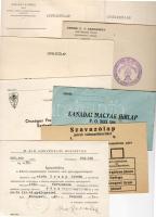 7 db háború előtti klf kisnyomtatvány + Igazolvány Károly csapatkereszt viselésére való jogosultságról