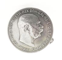 Ezüst mandzsetta Ferenc Józsefet ábrázoló 1 koronás ezüst pénzekből. 15 g