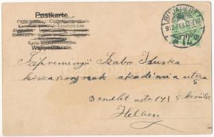 1912 Wien, Vienna, Bécs; Montage with hot air balloon, lady and gentleman (EK)