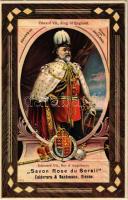 Edward VII King of England. &quot;Savon Rose du Serail&quot; Calderara &amp; Bankmann, Vienne. Art Nouveau litho