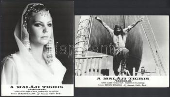 Kabir Bedi filmszínész és mások ,,A maláji tigris - Sandokan" című filmben, 17 db vintage produkciós filmfotó (vitrinfotó, lobbyfotó) ezüst zselatinos fotópapíron, a használatból eredő (esetleges) kisebb hibákkal, 18x24 cm