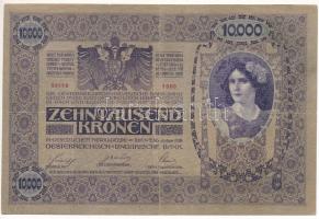 1918. 10.000K piros "MAGYARORSZÁG" felülbélyegzéssel, "1003 33558" sorszámmal, e...