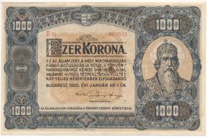 1920. 1000K "Orell Füssli Zürich" nyomdahely jelöléssel T:F folt  Adamo K36