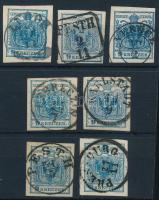 1850 7 db 9kr klf bélyegzésekkel