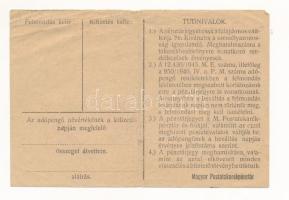 1946. 100.000AP nem kamatozó Pénztárjegy "B 132281" "Másra át nem ruházható", &q...