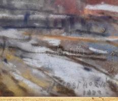 Halasi Horváth István (1904-1994): Táj. Pasztell, karton, jelzett. Dekoratív, üvegezett fakeretben, ...