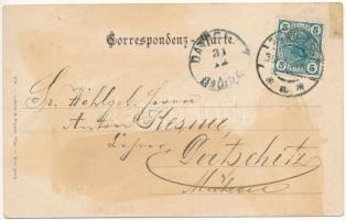 1904 Wien, Vienna, Bécs; Neujahrsgrüsse aus der Kaiserstadt Wien / New Year greeting Art Nouveau mon...