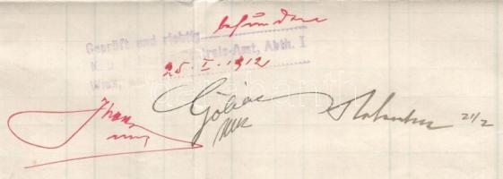 1911 Az S.M.S. Dalmat kimutatása az 1908 decemberében fedélzetre lépett személyekről. A parancsnok a...