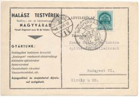 1940 Nagyvárad, Oradea; Halász Testvérek redőny-, zár- és lakatosárugyár reklámja. Váradi Zsigmond u...