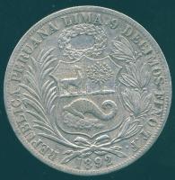 Peru 1892. 1S Ag T:3 ph