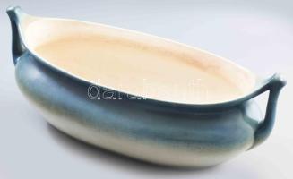 Societe Ceramique Maestricht jardiniere. Jelzett, mázrepedéssel, 2 mázrepedésből kialakult repedésvo...