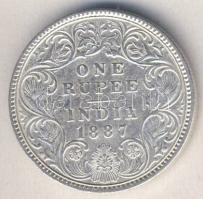 Brit-India 1887. 1R Ag Viktória T:3