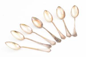 6 db ezüst teás kanál, jelzett Dianás jelzéssel, mesterjeggyel 179 g