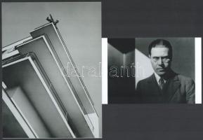 cca 1926 Moholy-Nagy László (1895-1946) magyar - német - amerikai fotográfus felvételei (Önarckép, Alulnézet), 2 db modern nagyítás, jelzés nélkül, Gálvölgyi Róbert, a néhai Fotószemle (1938-1943) szerkesztőjének hagyatékából,  21x15 cm és 10x15 cm