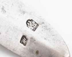 Antik ezüst (Ag) kanál magyar 1839 13 latos ezüstjellel. 51g