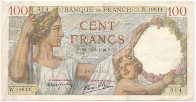 Franciaország 1940. 100Fr W. 10611 T:F France 1940. 100 Francs W. 10611 C:F