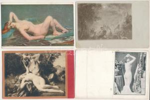 36 db RÉGI erotikus művész képeslap vegyes minőségben / 36 pre-1945 erotic art motive postcards in mixed quality