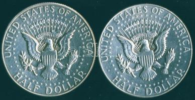 USA 1966-69. 1/2$ Ag "Kennedy" (2x) T:2