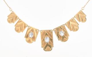 14K arany (Au) nyaklánc. akvamarinnal ékített jelzett 8 g