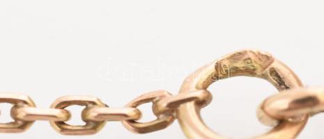 14K arany (Au) nyaklánc. akvamarinnal ékített jelzett 8 g