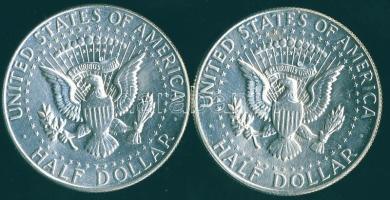 USA 1967-68. 1/2$ Ag "Kennedy" (2x) T:2