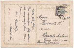 1922 Kellemes ünnepeket! Rigler József Ede kiadása / Hungarian greeting art postcard s: Udvary P. (r...