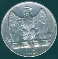 Olaszország 1927. 5L Ag T:2