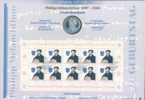 Németország 1997. 10M Ag "Philipp Melanchthon" nagyalakú emlékíven elsőnapi bélyegzős bély...
