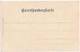 Praha, Prag; Kettensteg und Kleinseite / bridge. Knackstedt & Näther Art Nouveau, floral, litho ...